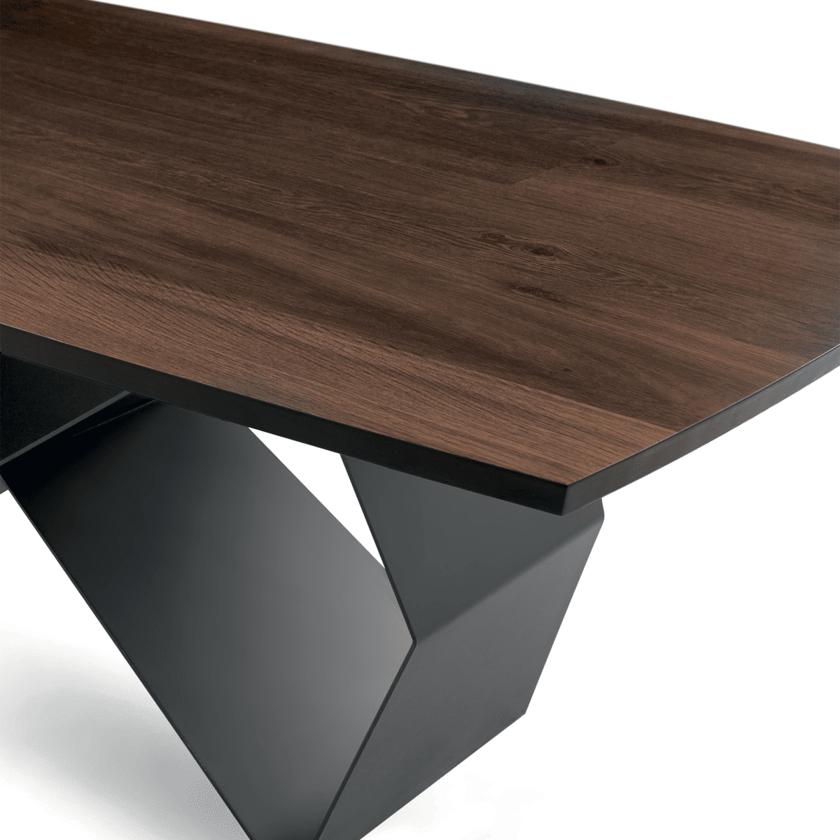 Tavolo allungabile da pranzo "Reina" con base in metallo e piano in rovere cm 200/300x100 75h - MondoViro