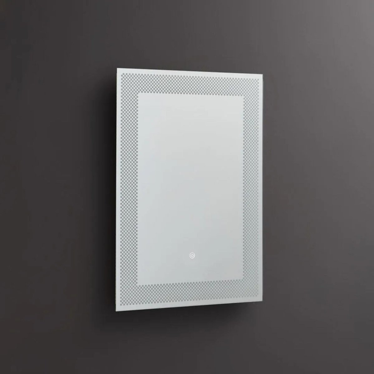 Specchio rettangolare a led "Fresno" con cornice decorata illuminata cm 50x70 - MondoViro