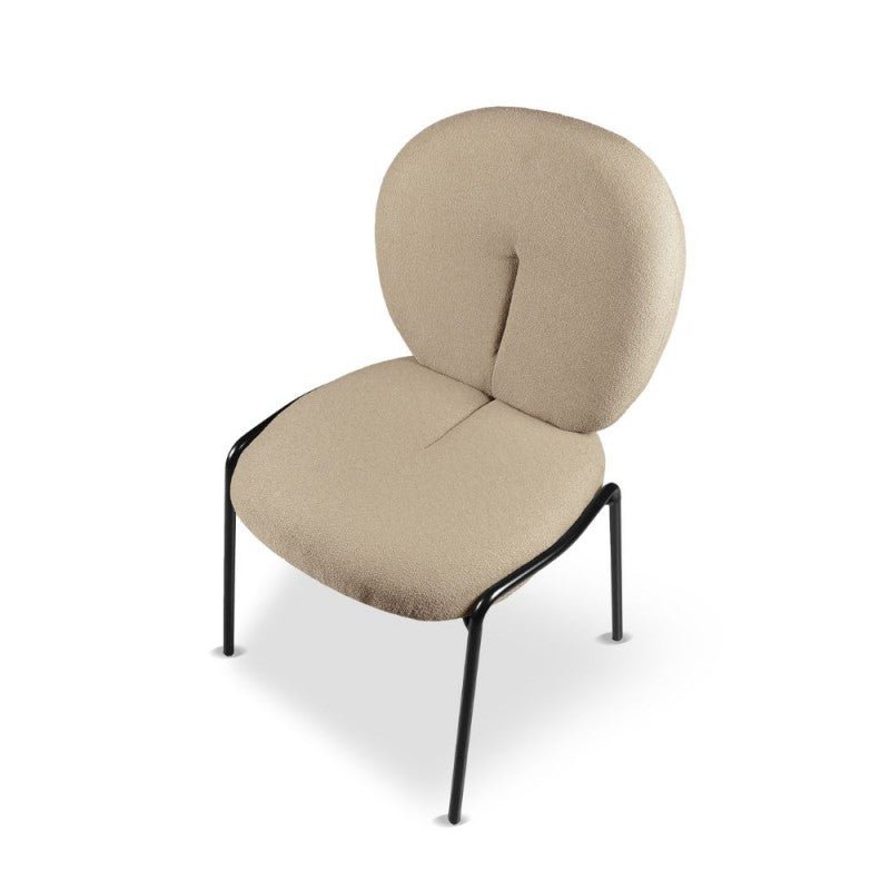Set di sedie da pranzo "Sirio" imbottite in tessuto Teddy con gambe in metallo nere cm 53x39 94h - MondoViro