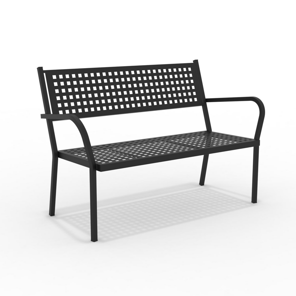 Panca in metallo da giardino "Alice1" divano impilabile con braccioli cm 148x53 85h