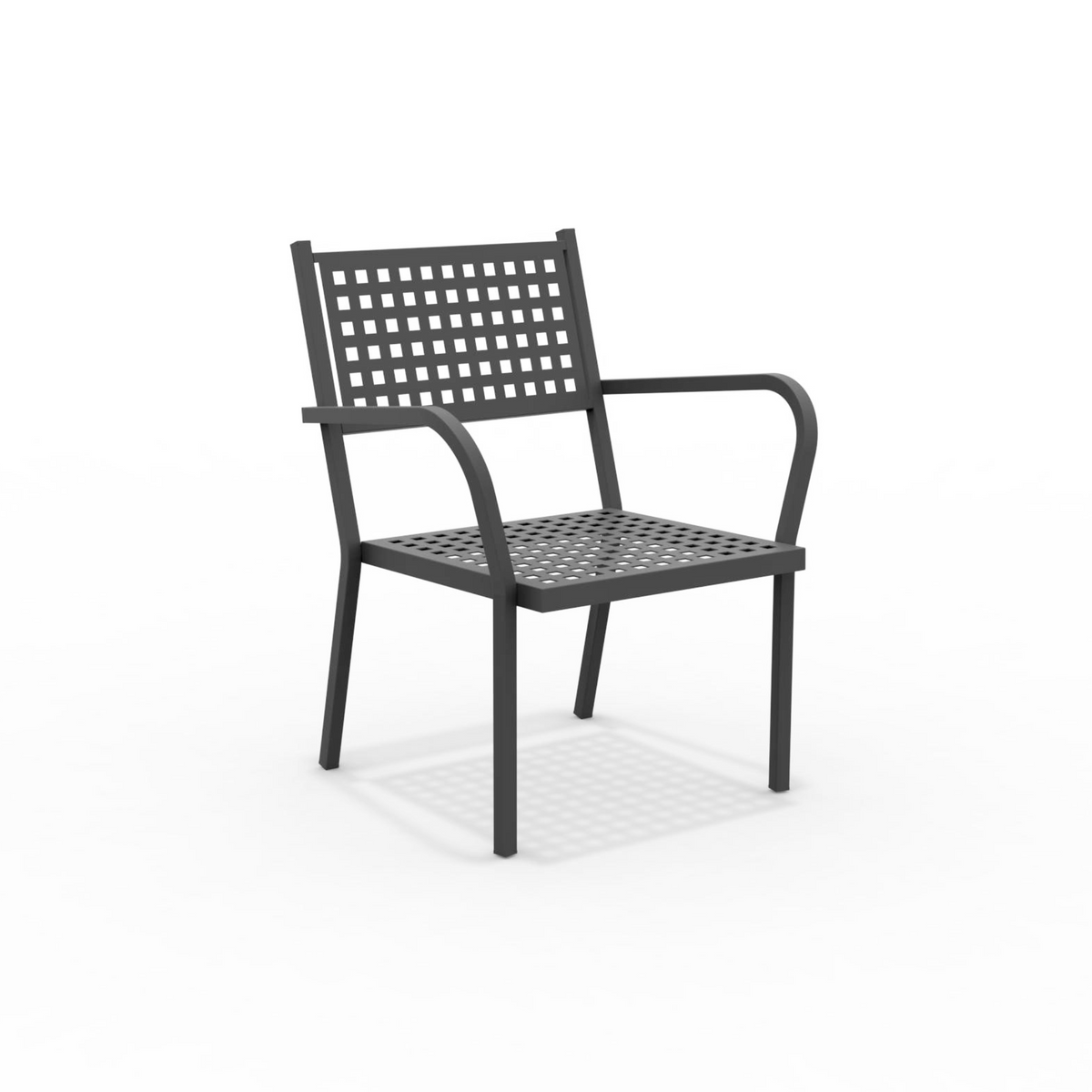 Poltrone moderne "Alice" basse in metallo impilabili da giardino cm 65x63 77h