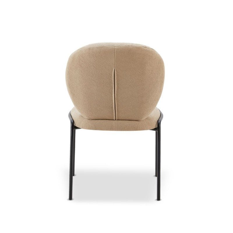 Set di sedie da pranzo "Sirio" imbottite in tessuto Teddy con gambe in metallo nere cm 53x39 94h - MondoViro
