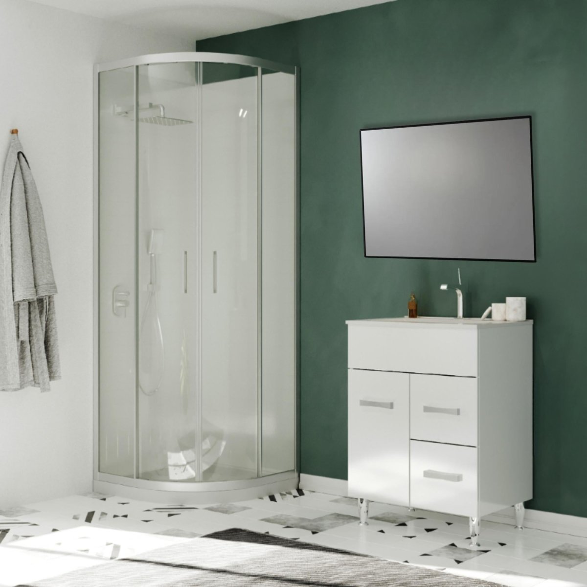 Specchio filo lucido "Napa" reversibile con bordino nero opaco - MondoViro