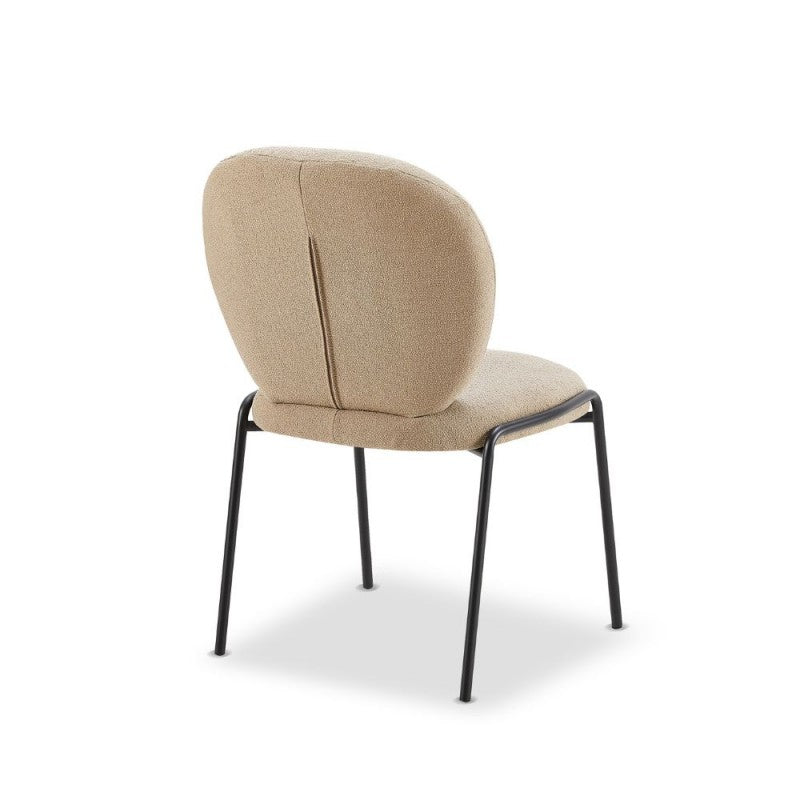 Set di sedie da pranzo "Sirio" imbottite in tessuto Teddy con gambe in metallo nere cm 53x39 94h - MondoViro
