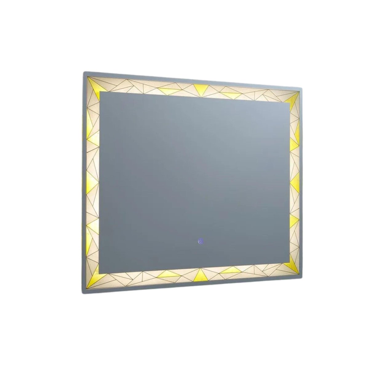 Specchio a led da parete "Mosaic" touch con inserti satinati e colorati - MondoViro