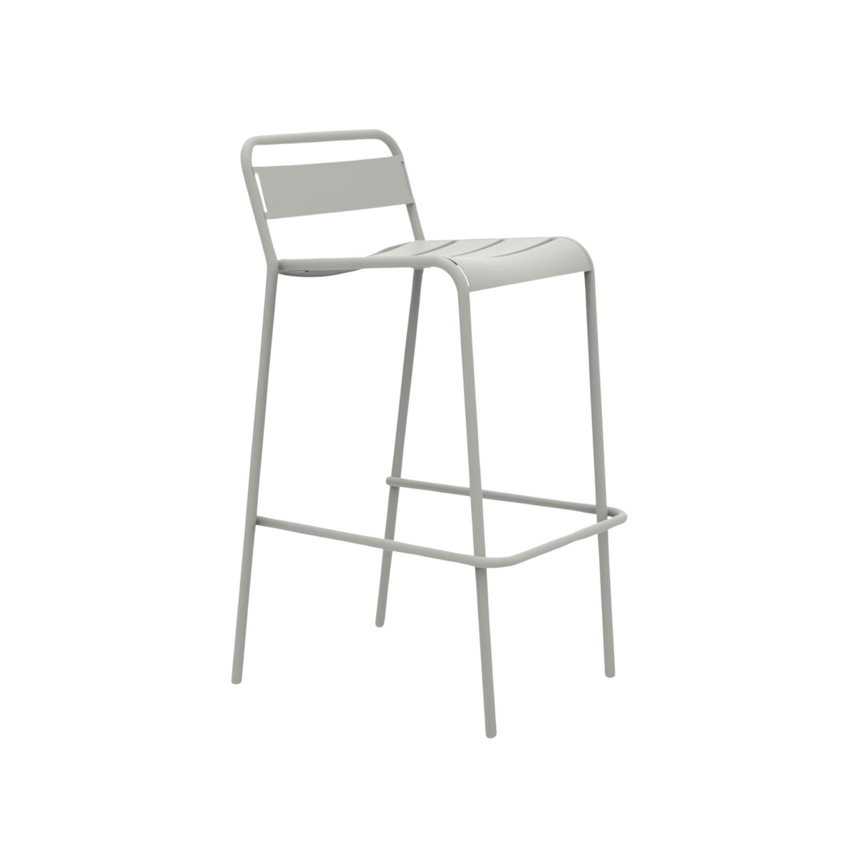 Set 2 pz sgabello alto in metallo verniciato "Twist" impilabile da giardino cm 45x47 95h