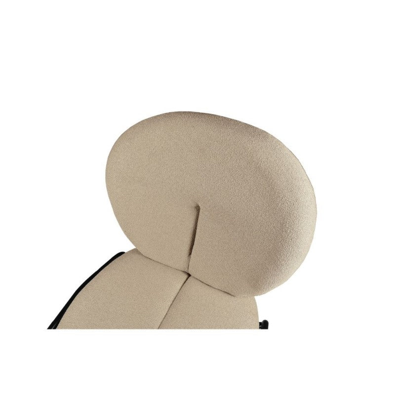 Set di sedie da pranzo "Sirio" imbottite in tessuto Teddy con gambe in metallo nere cm 53x39 94h - MondoViro
