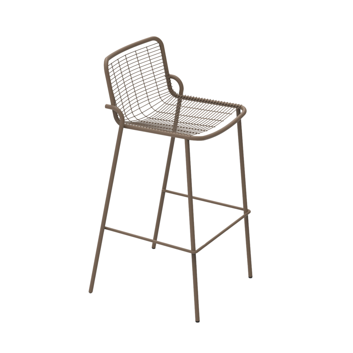 Set 4 Pz sgabelli in metallo verniciato "Roma" impilabili da giardino cm 50x52 100h
