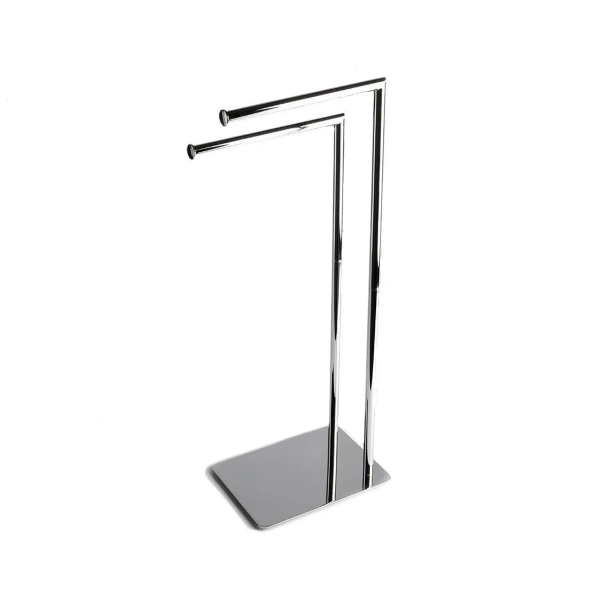 Piantana porta 2 salviette "Wilhelm" in metallo cromato con basamento rettangolare - MondoViro