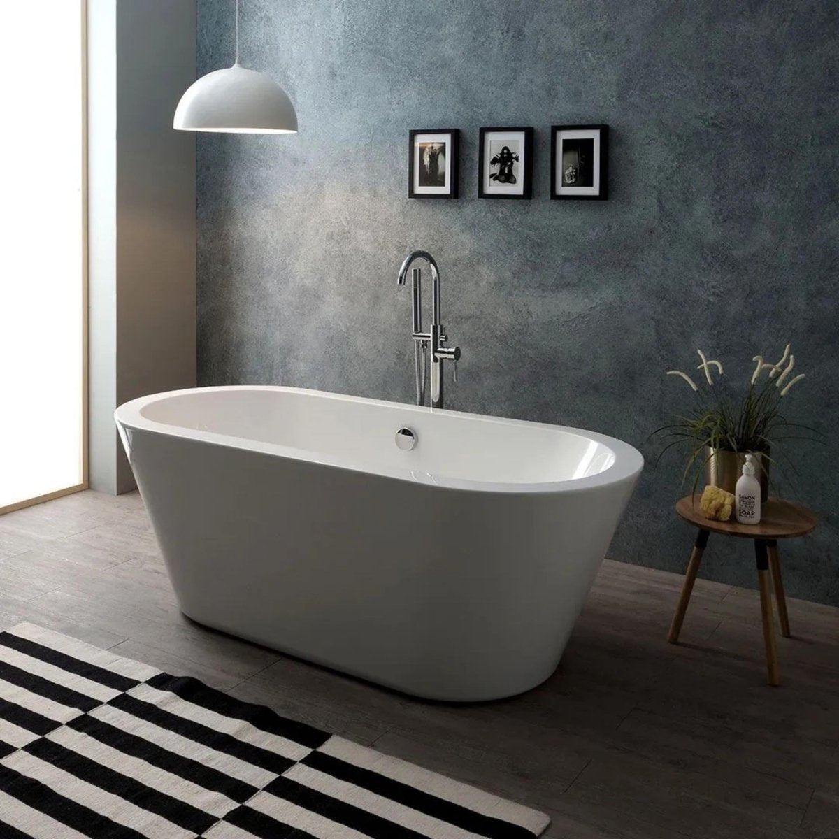 Vasca da bagno freestanding "Camilla" in acrilico bianco cm 170x75 56h - MondoViro