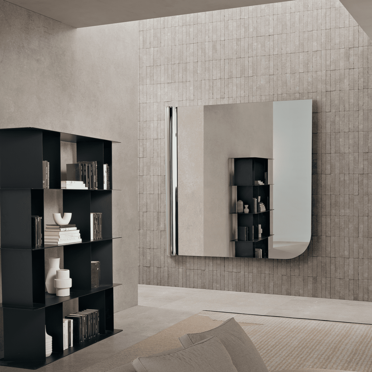 Specchio decorativo "Sinuo" in vetro fuso con onda versatile - MondoViro