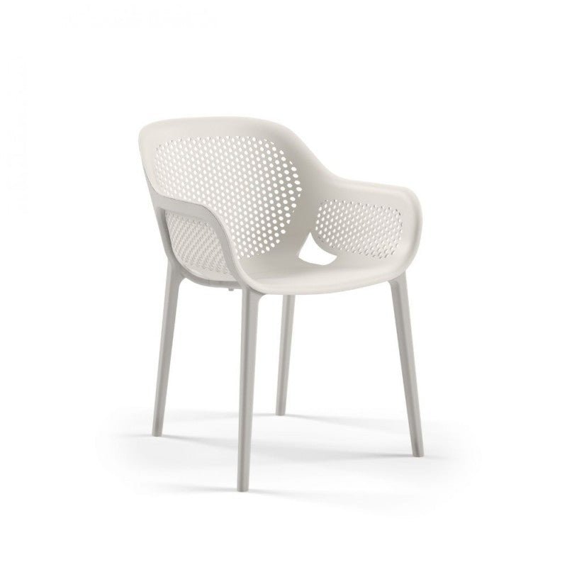 Set di sedie da pranzo "Atra" in polipropilene e fibra di vetro con braccioli cm 53x54 82,5h - MondoViro