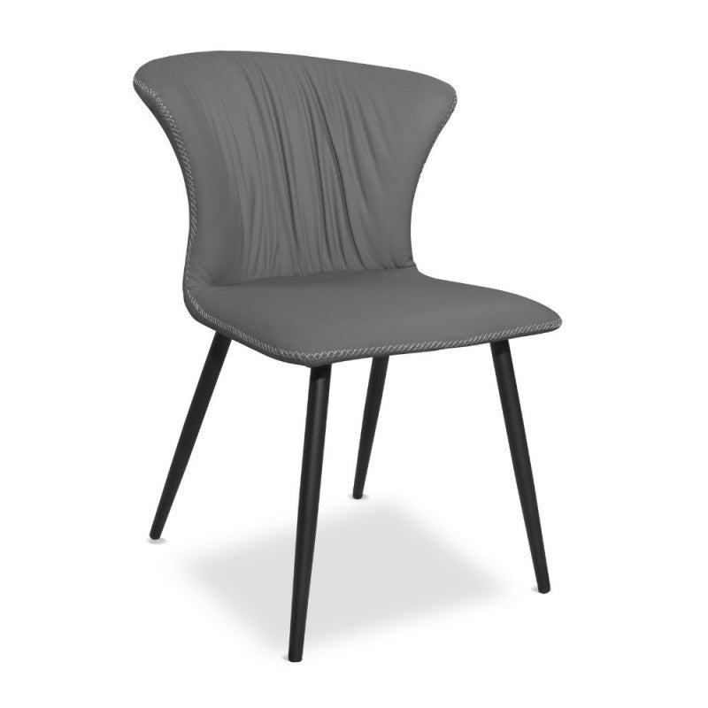 Set di sedie da pranzo "Core" imbottite in ecopelle con gambe in metallo nere cm 56x61 84h - MondoViro