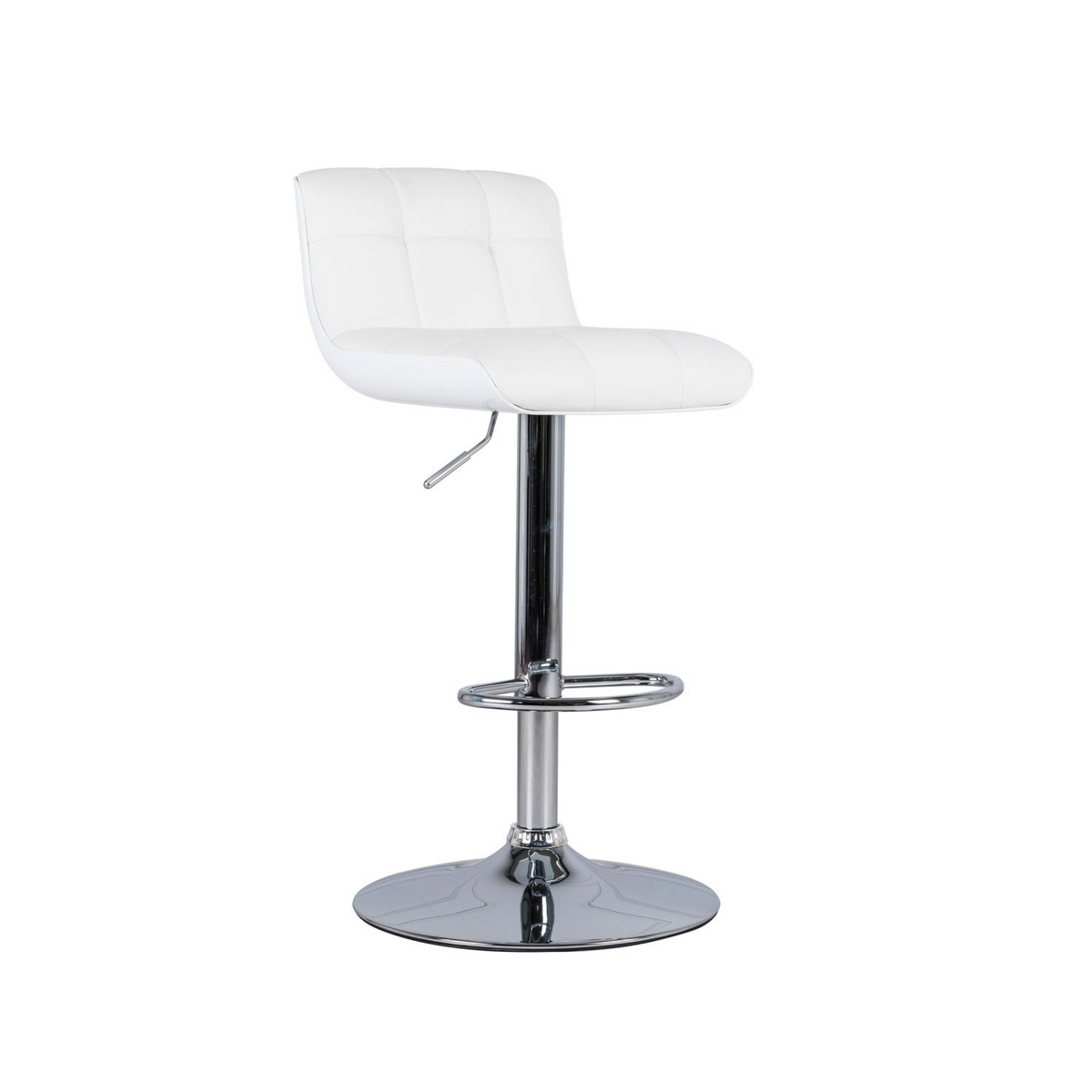 Set di sgabelli imbottiti alti "Kurt" in similpelle con elevazione a gas e poggiapiedi cm 38,5x36 83h