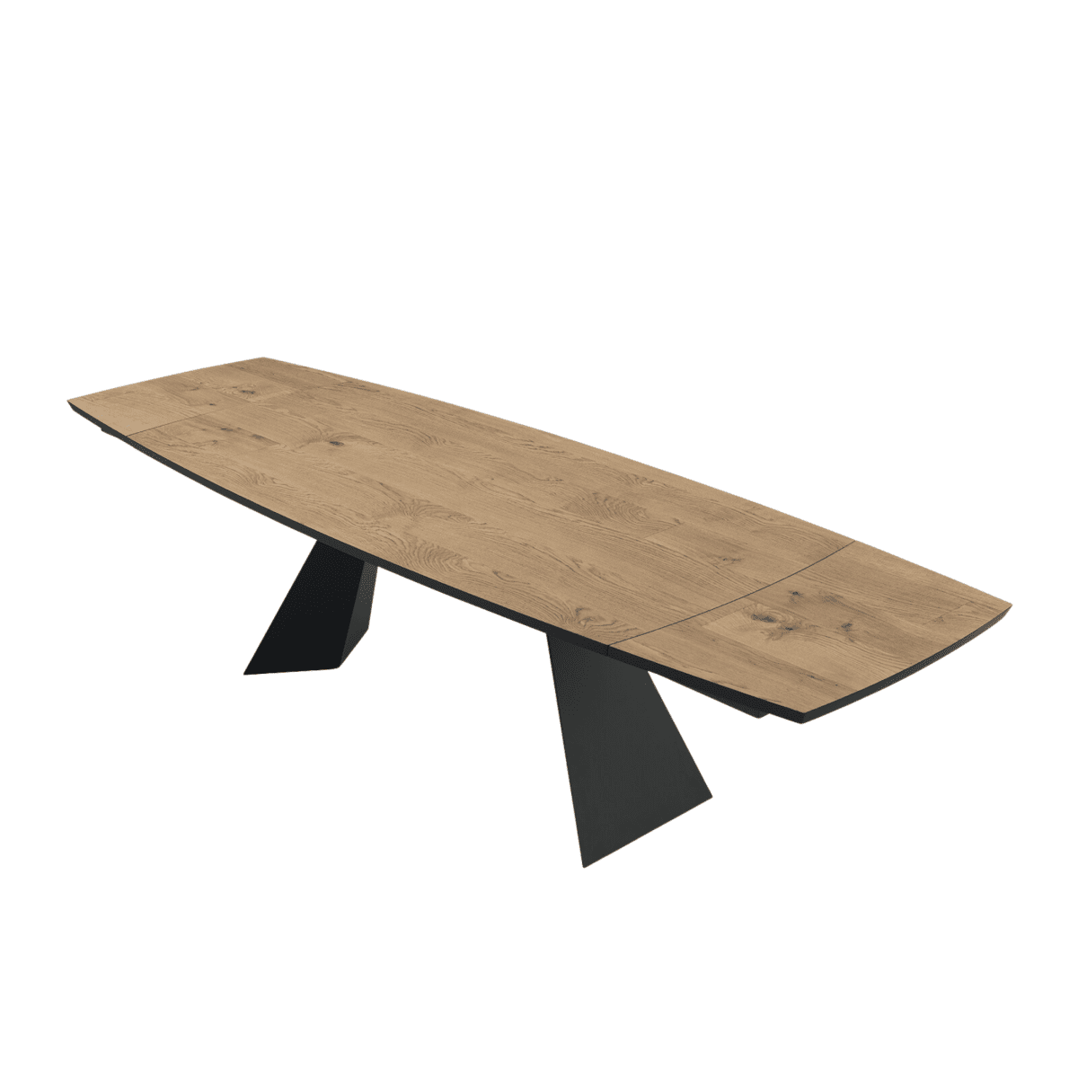 Tavolo allungabile moderno "Nora" con base in metallo e piano in rovere - MondoViro