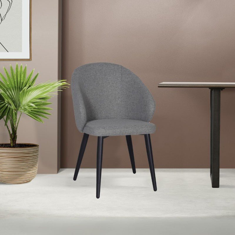 Set di sedie da pranzo "Patya" imbottite in tessuto con gambe in metallo nere cm 56x61 82h - MondoViro