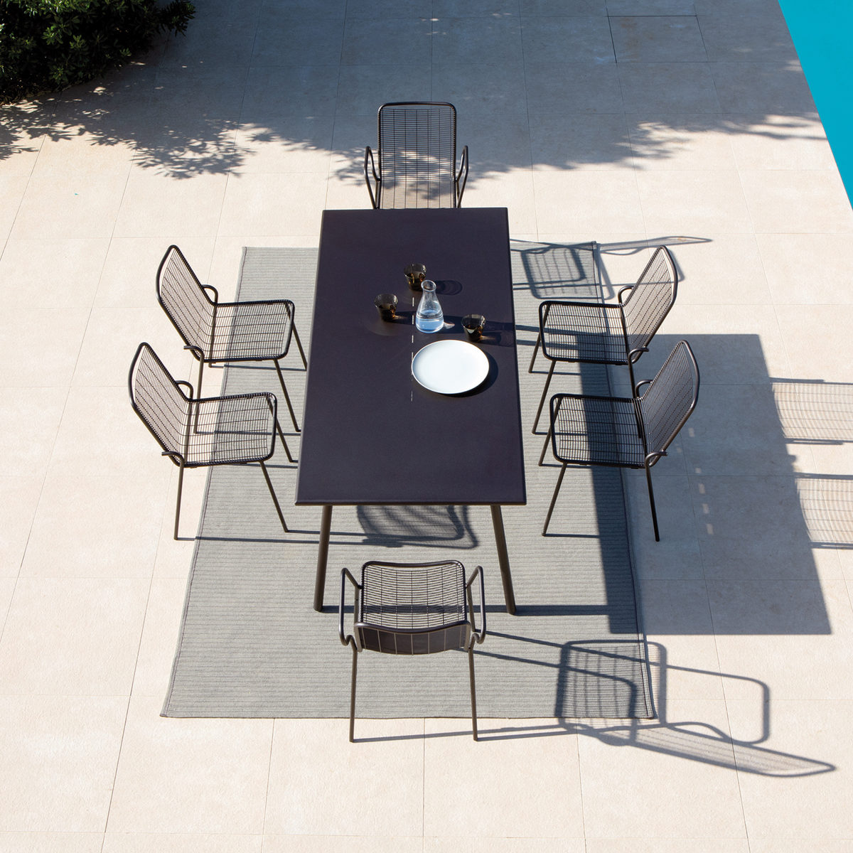 Set di sedie moderne "Roma" in metallo verniciato da giardino impilabili