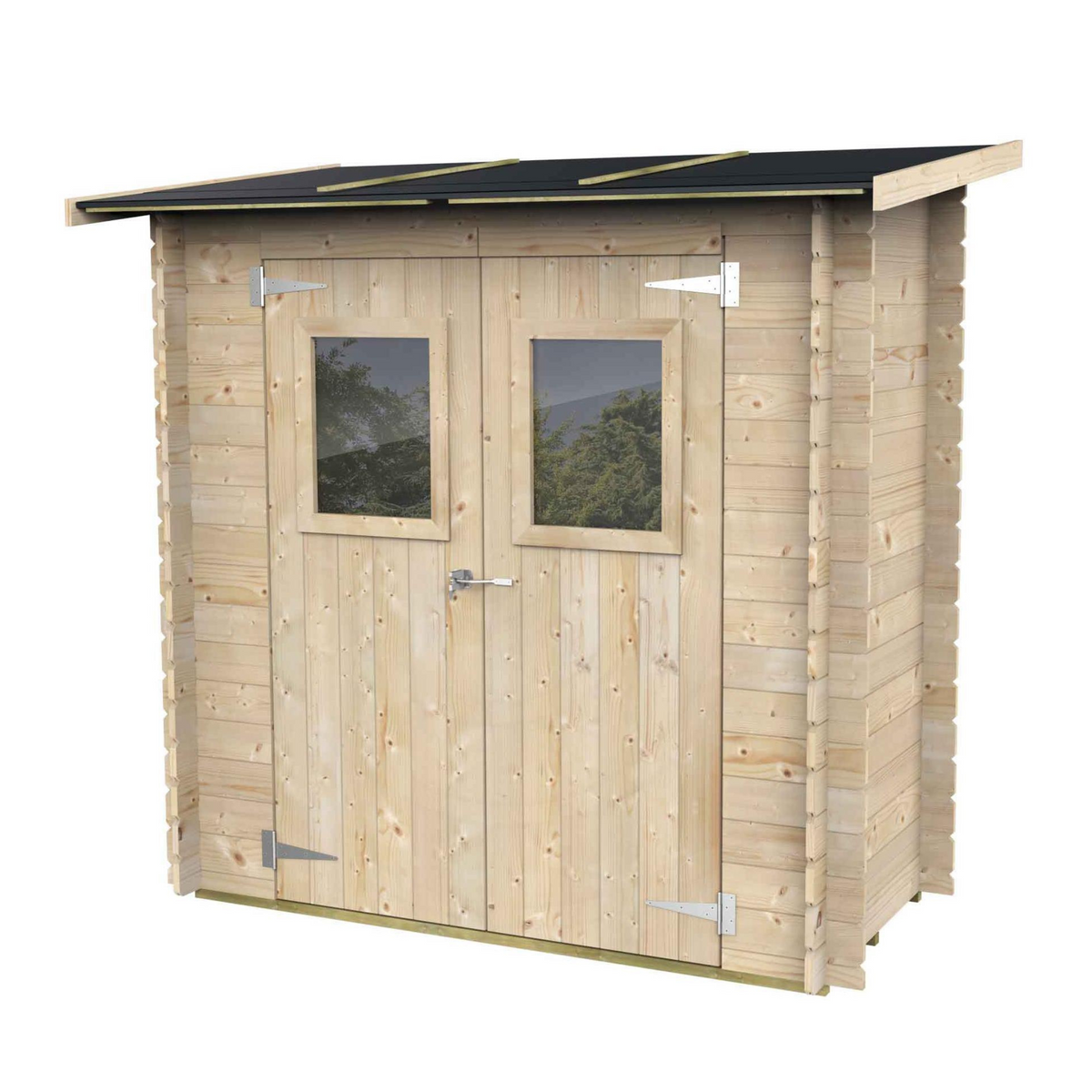 Casetta in legno da giardino "Hobby" monofalda cm 198x98 197h porta doppia finestrata