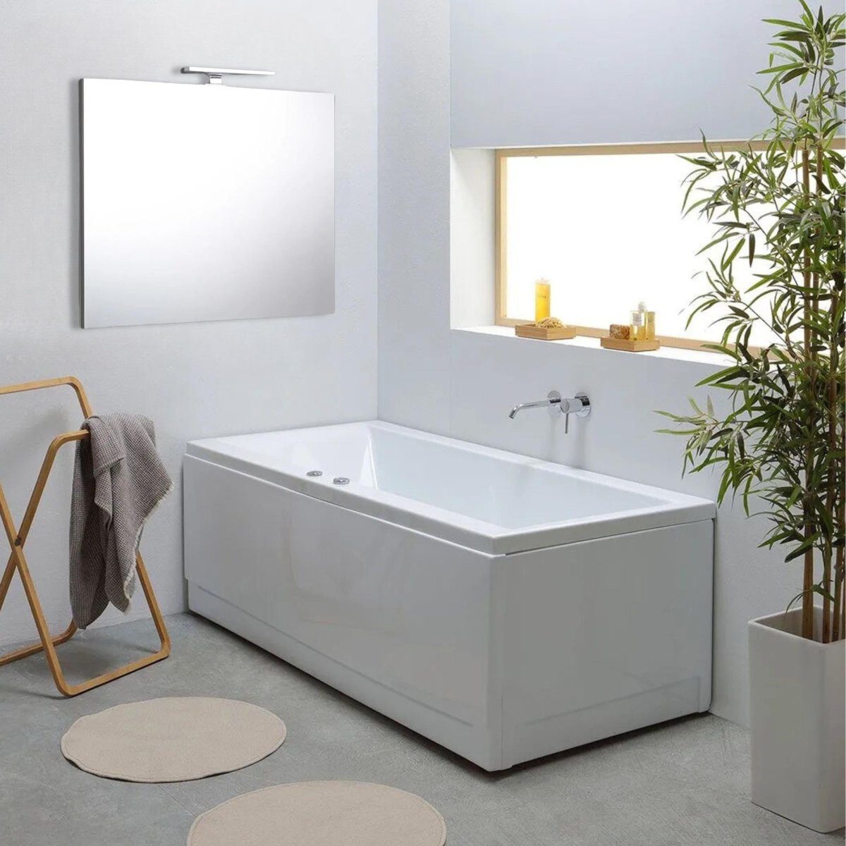 Specchio a led per bagno "Rivermas" reversibile rettangolare senza cornice - MondoViro
