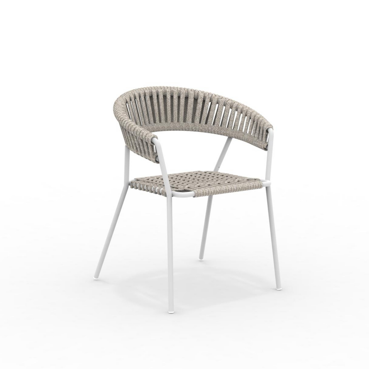 Set di sedie da giardino con schienale e seduta in corda "Key West" impilabile cm 62x53,5 80h