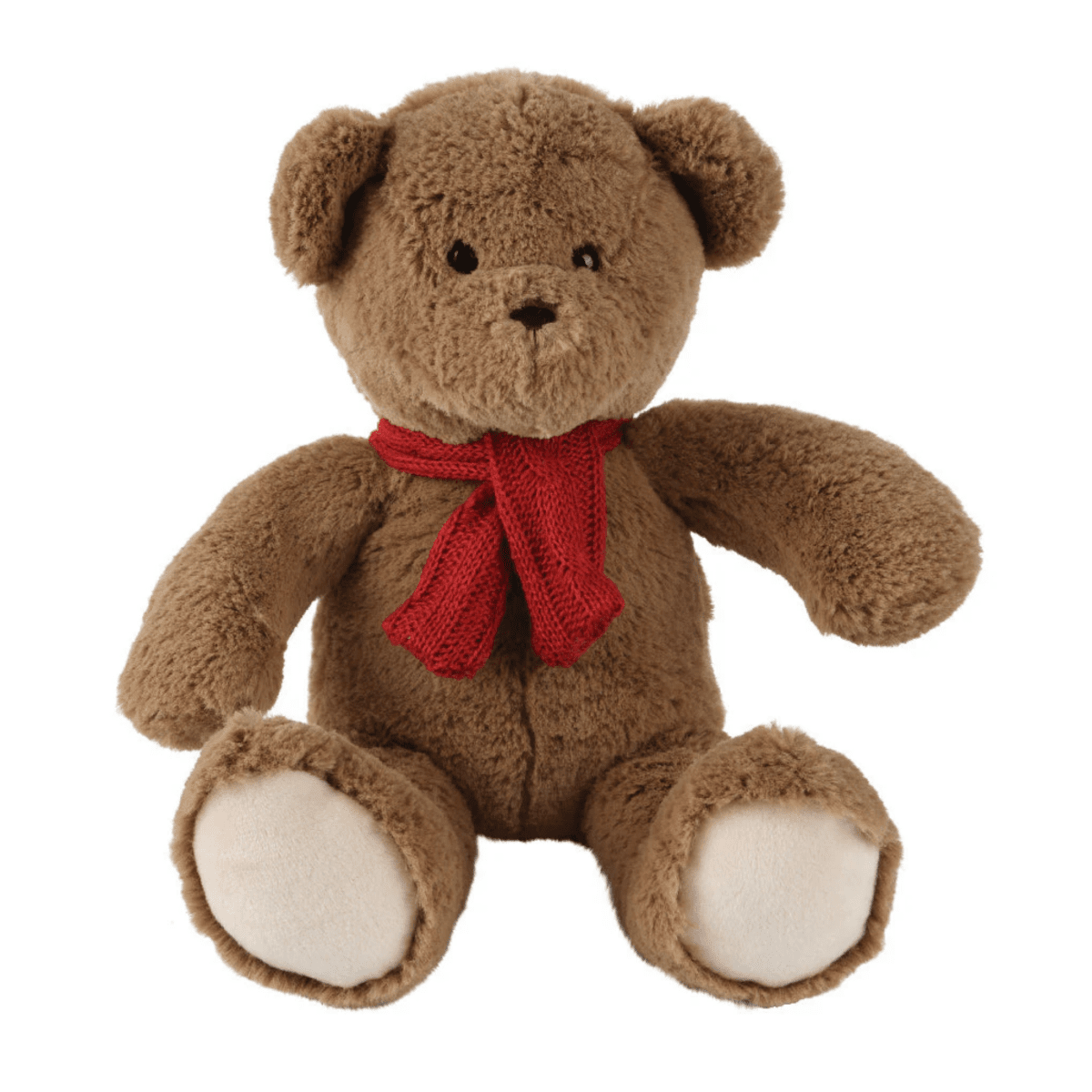 Orsacchiotto con sciarpa in maglia rossa, decorazione natalizia cm 30x25 30h - MondoViro