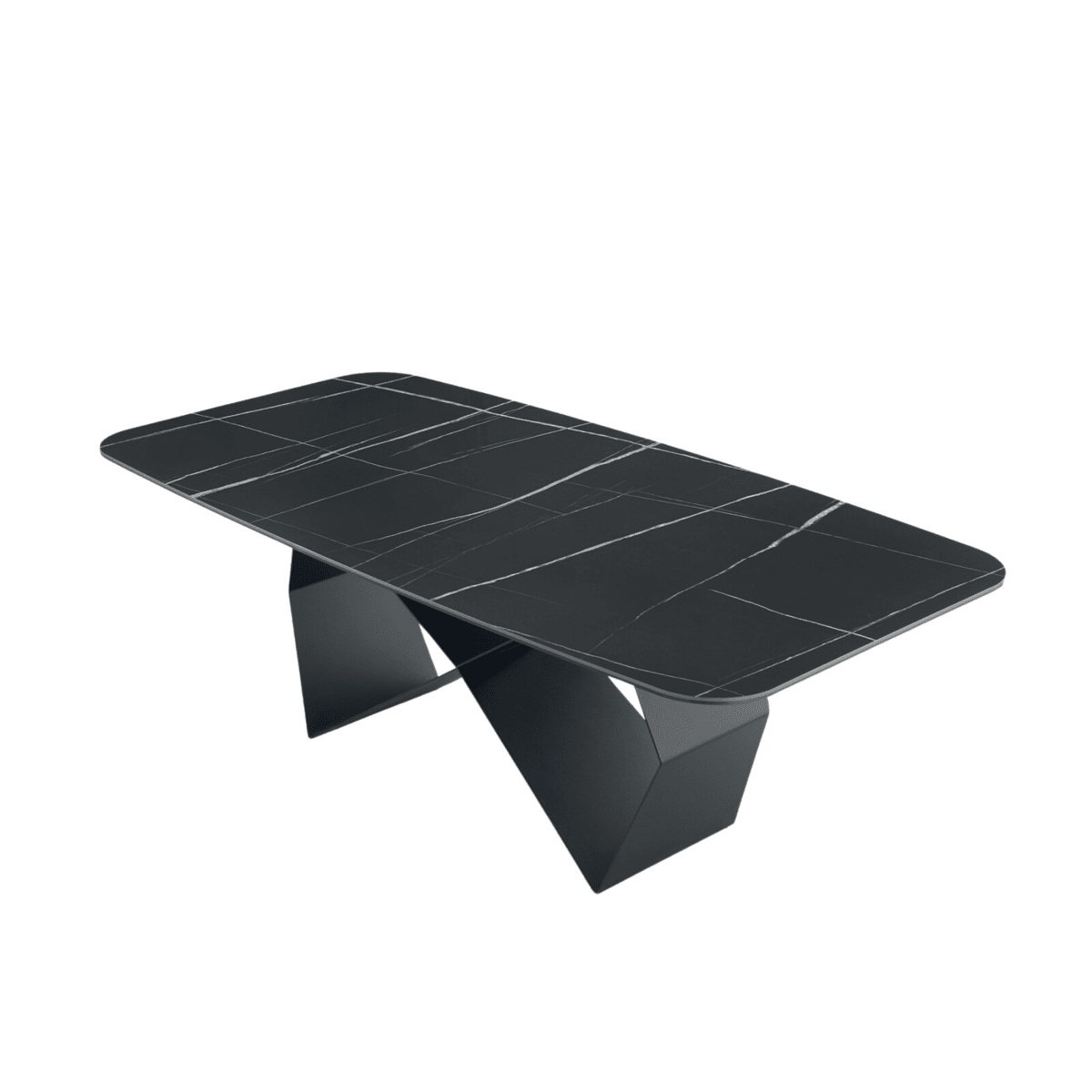 Tavolo fisso moderno "Karlito" con base in metallo verniciato cm 210x110 75h - MondoViro