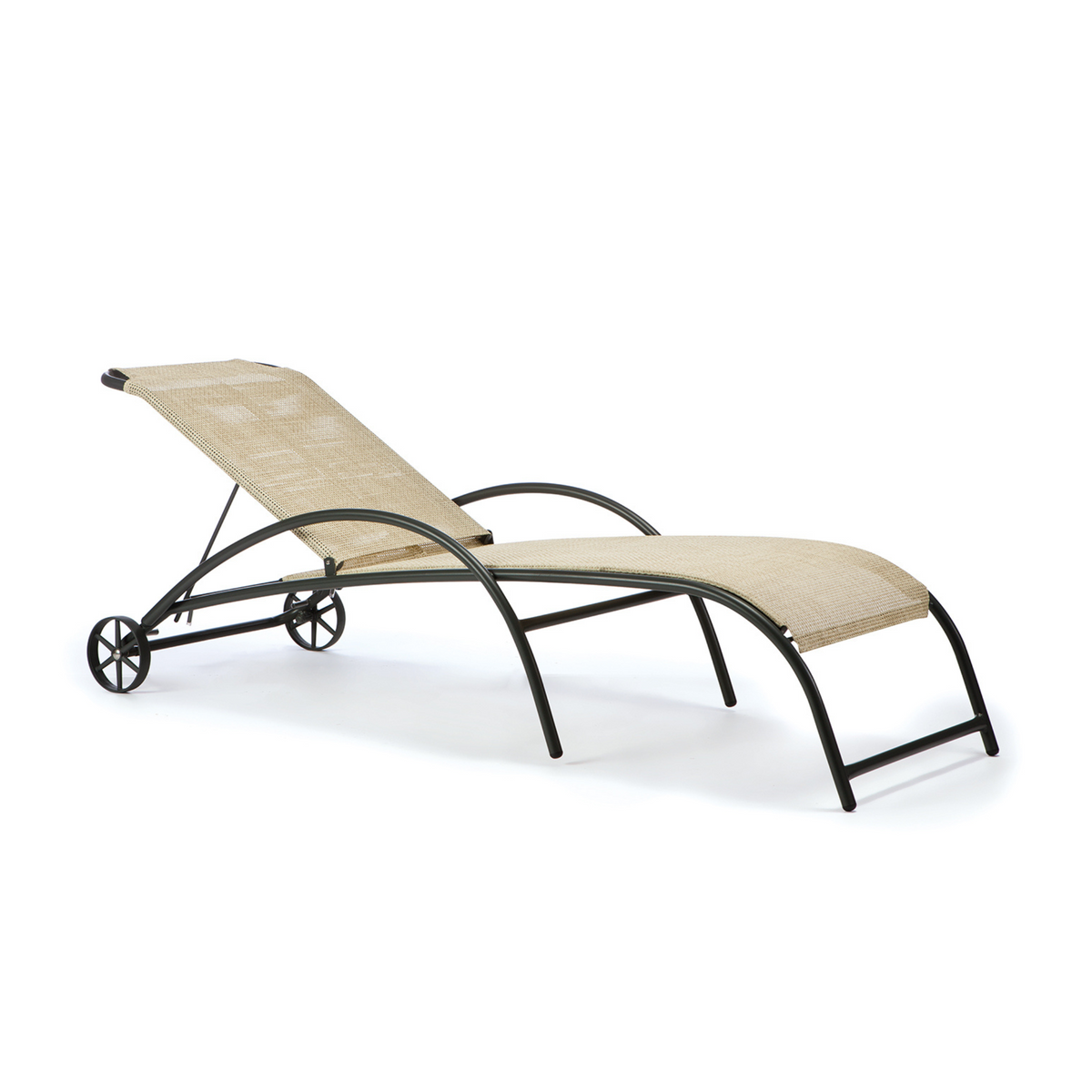 Set di 2 lettini prendisole in tessuto e alluminio "Park" da giardino cm 188x63 86h