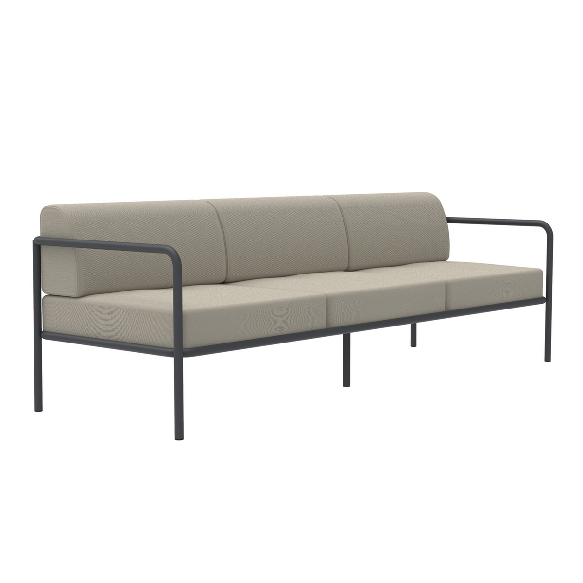 Divano 3 posti in metallo "Miami" con cuscini da giardino cm 240x80 83h