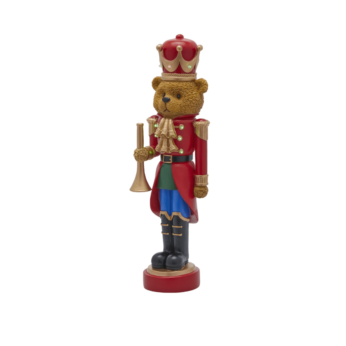 Orso soldatino con miniled decorazione natalizia cm 46h - MondoViro