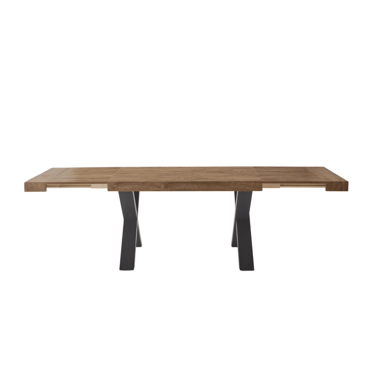 Tavolo allungabile da pranzo "Barton" con allunghe in laminato effetto legno cm 160/260x90 76h - MondoViro