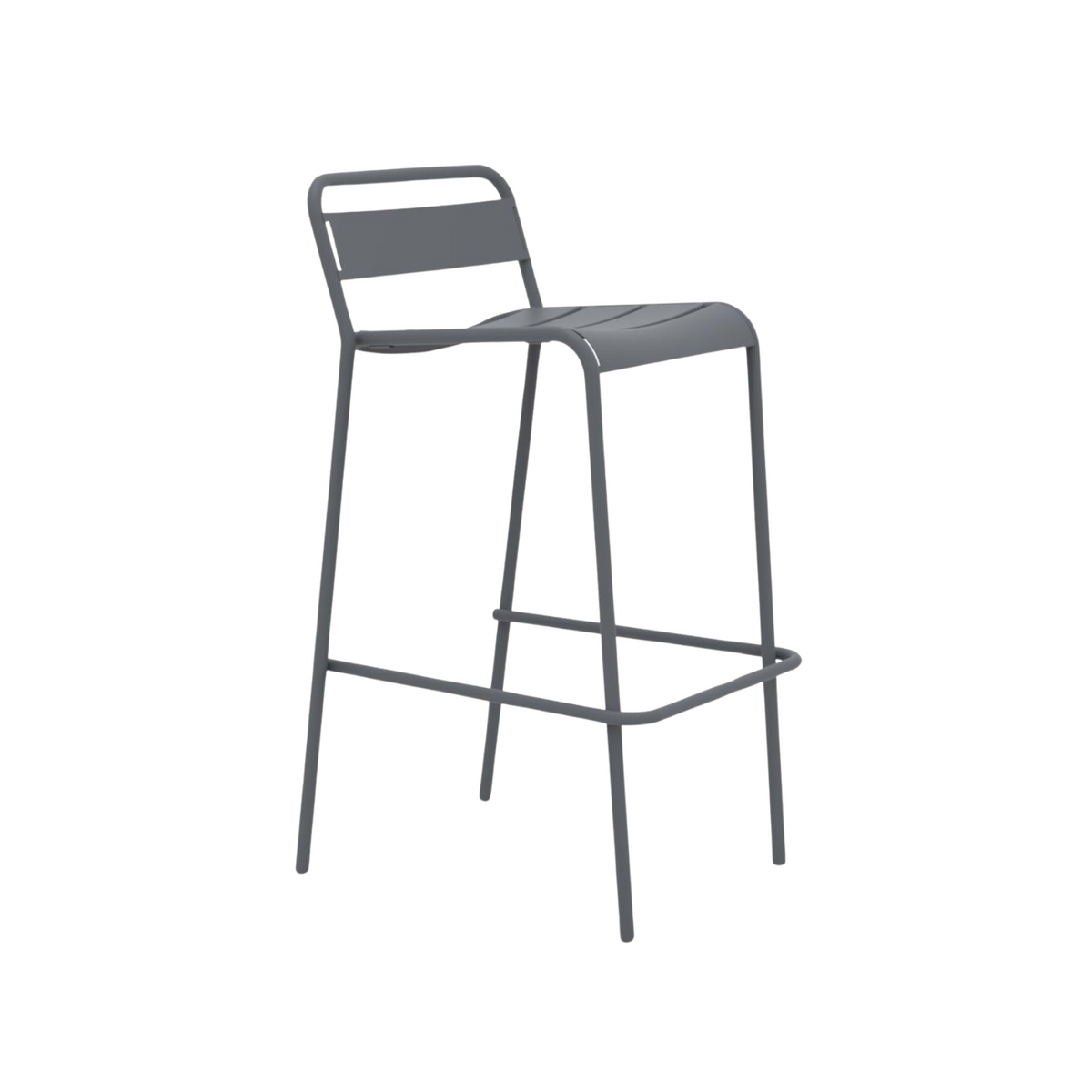 Set 2 pz sgabello alto in metallo verniciato "Twist" impilabile da giardino cm 45x47 95h