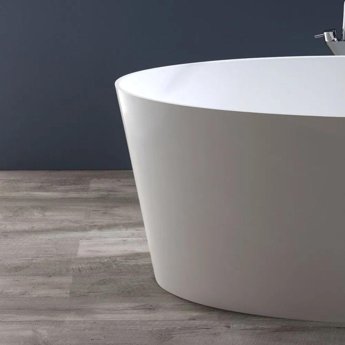 Vasca da bagno centro stanza "Verona" in marmo ricomposto bianco lucido cm 159,3x72 65h - MondoViro