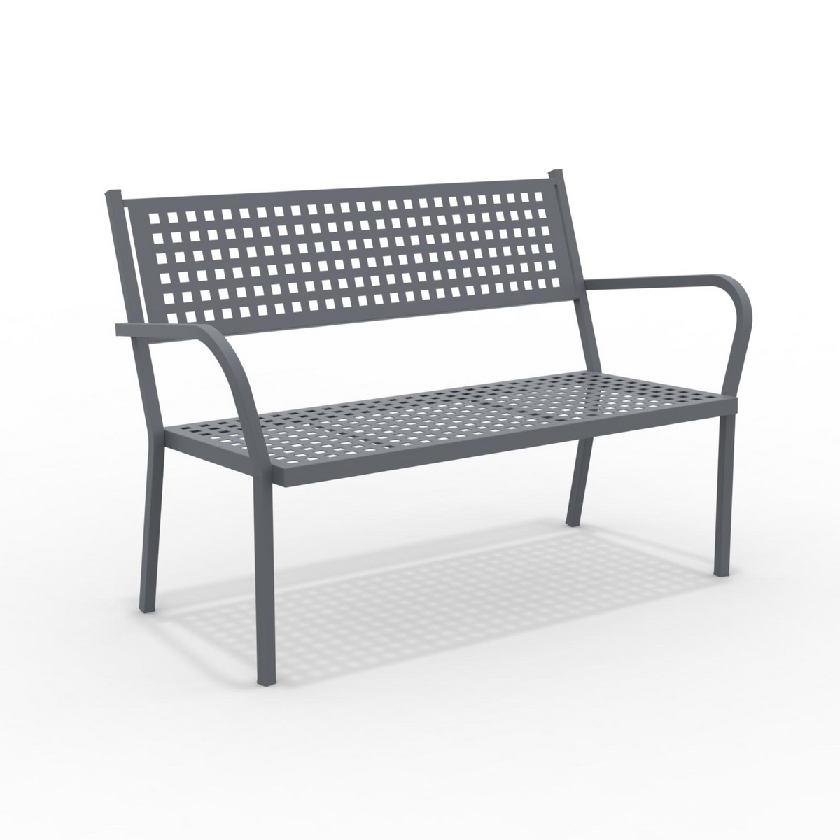 Divano moderno da giardino in metallo "Alice" panca sofa impilabile cm 125x60 77h