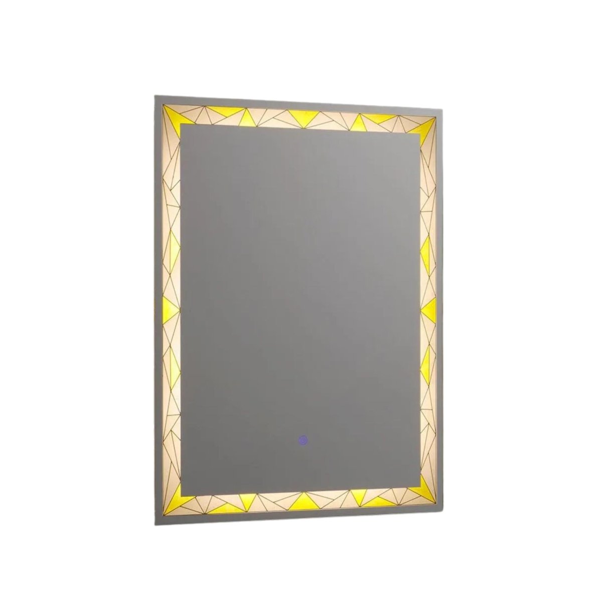 Specchio a led da parete "Mosaic" touch con inserti satinati e colorati - MondoViro