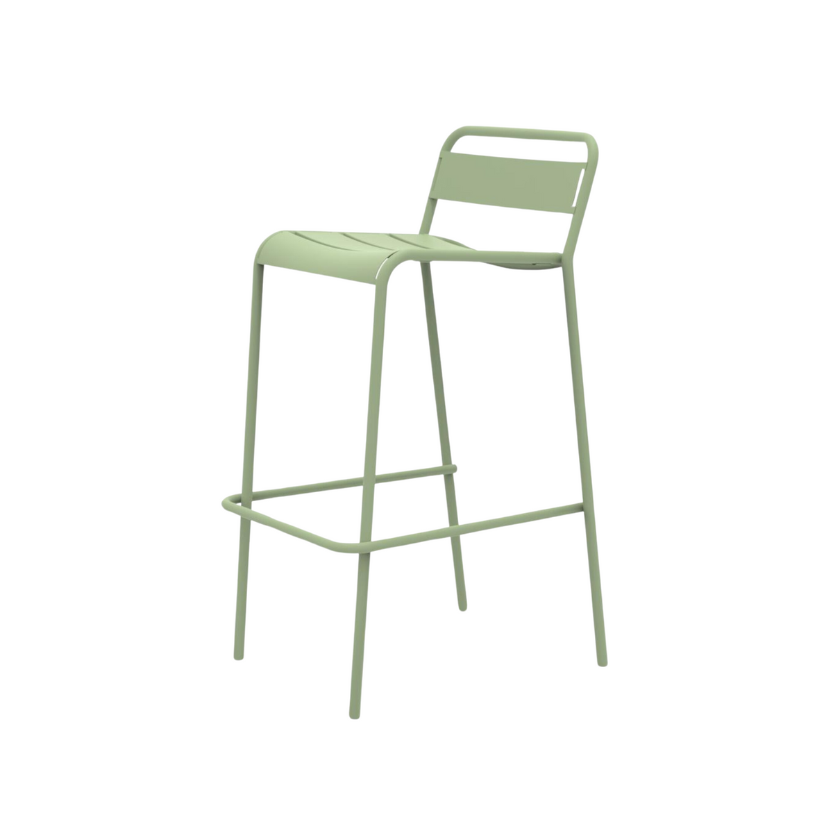 Set 2 pz sgabello alto in metallo verniciato "Twist" impilabile da giardino cm 45x47 95h