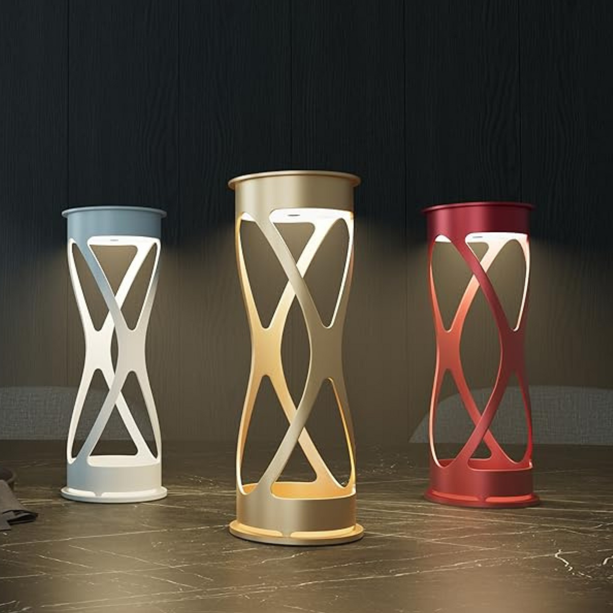 Lampada da tavolo in metallo "Luna" ricaricabile da esterno cm 12x12 26h