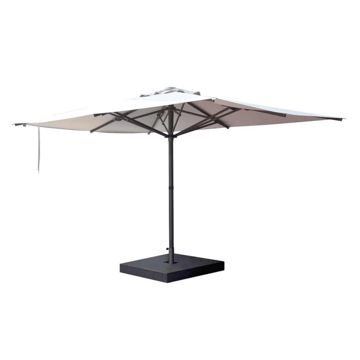 Ombrellone moderno bianco "Platino Basic" con palo centrale telescopico antracite da giardino - MondoViro