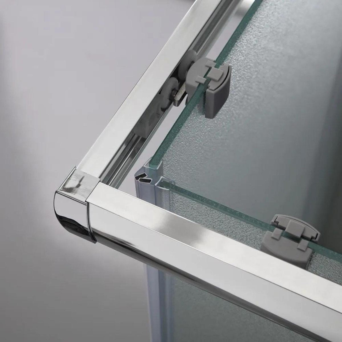 Box doccia quadrato con ante scorrevoli "Genova Two" in vetro temperato opaco h 185 cm - MondoViro