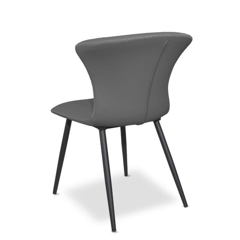 Set di sedie da pranzo "Core" imbottite in ecopelle con gambe in metallo nere cm 56x61 84h - MondoViro