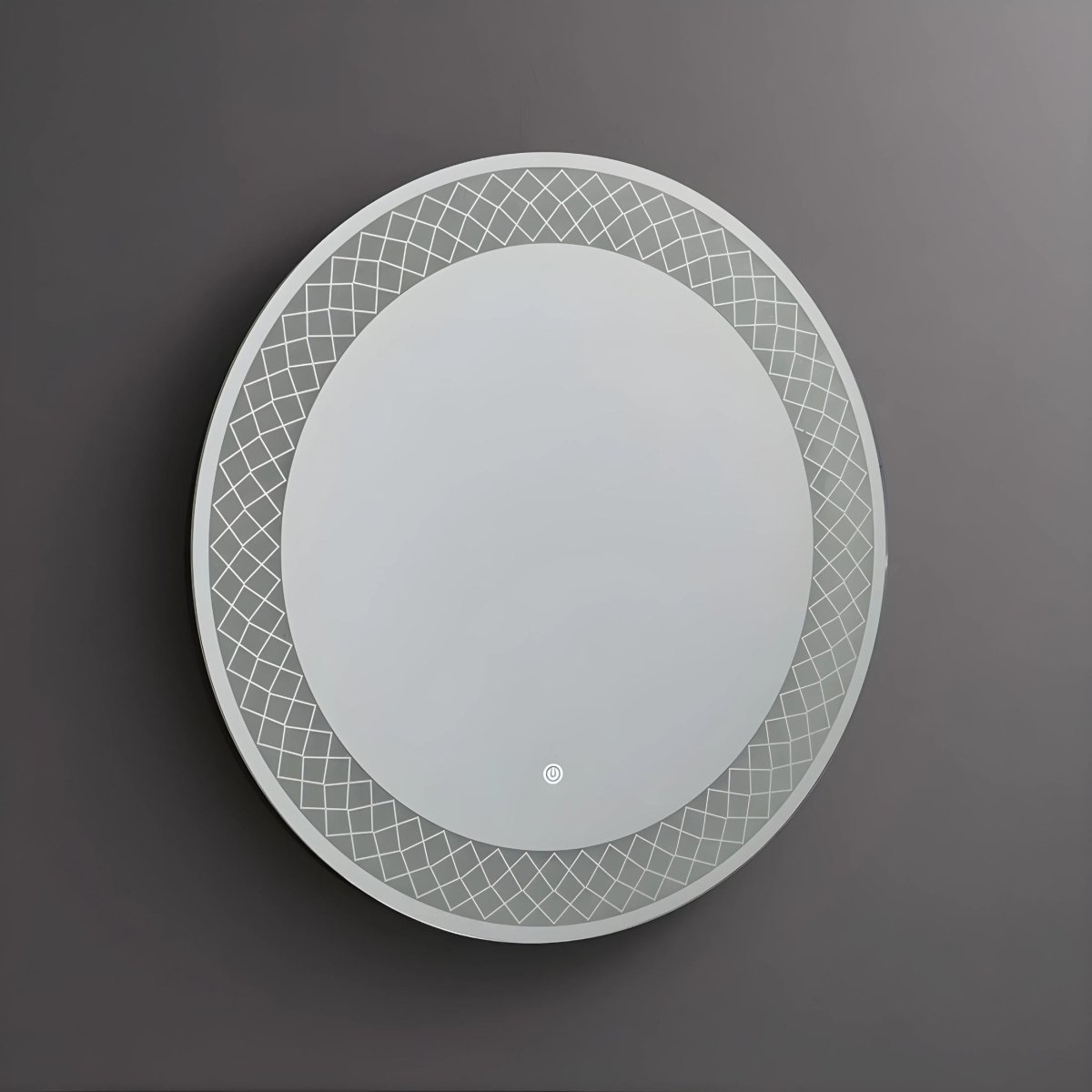 Specchio rotondo con cornice illuminata a led "Aura" in alluminio cm 70x70 - MondoViro