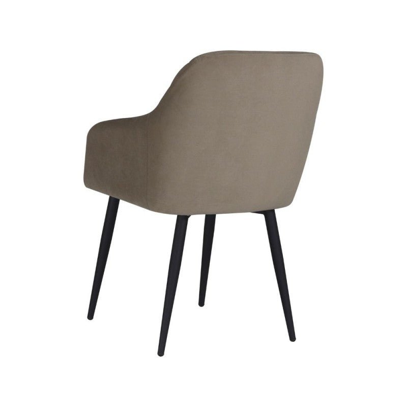 Set di sedie da pranzo "Rarra" imbottite in tessuto con gambe in metallo nere cm 59x60 85h - MondoViro