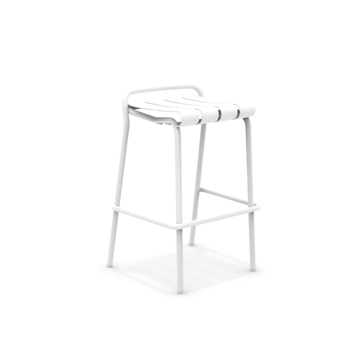 Set di sgabelli alti in alluminio "Verdea" da giardino impilabili cm 48x49 82h - MondoViro