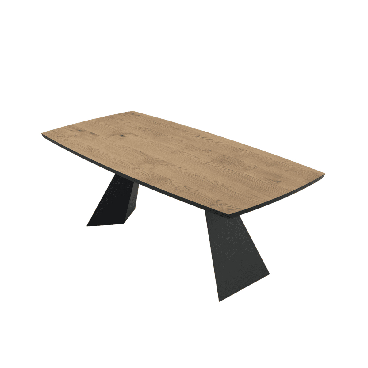 Tavolo allungabile moderno "Nora" con base in metallo e piano in rovere - MondoViro