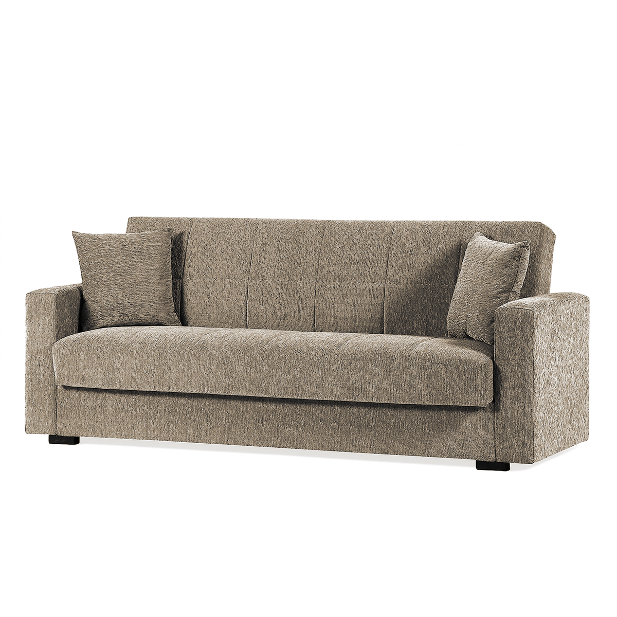 Divano letto matrimoniale moderno con contenitore "Noa" in tessuto cm 210x80 90h