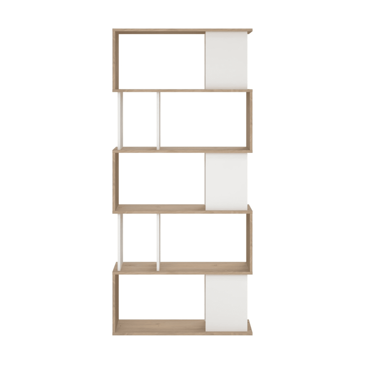 Libreria moderna alta a giorno "Maze" 5 ripiani in legno da soggiorno cm 80x29,5 173,5h - MondoViro