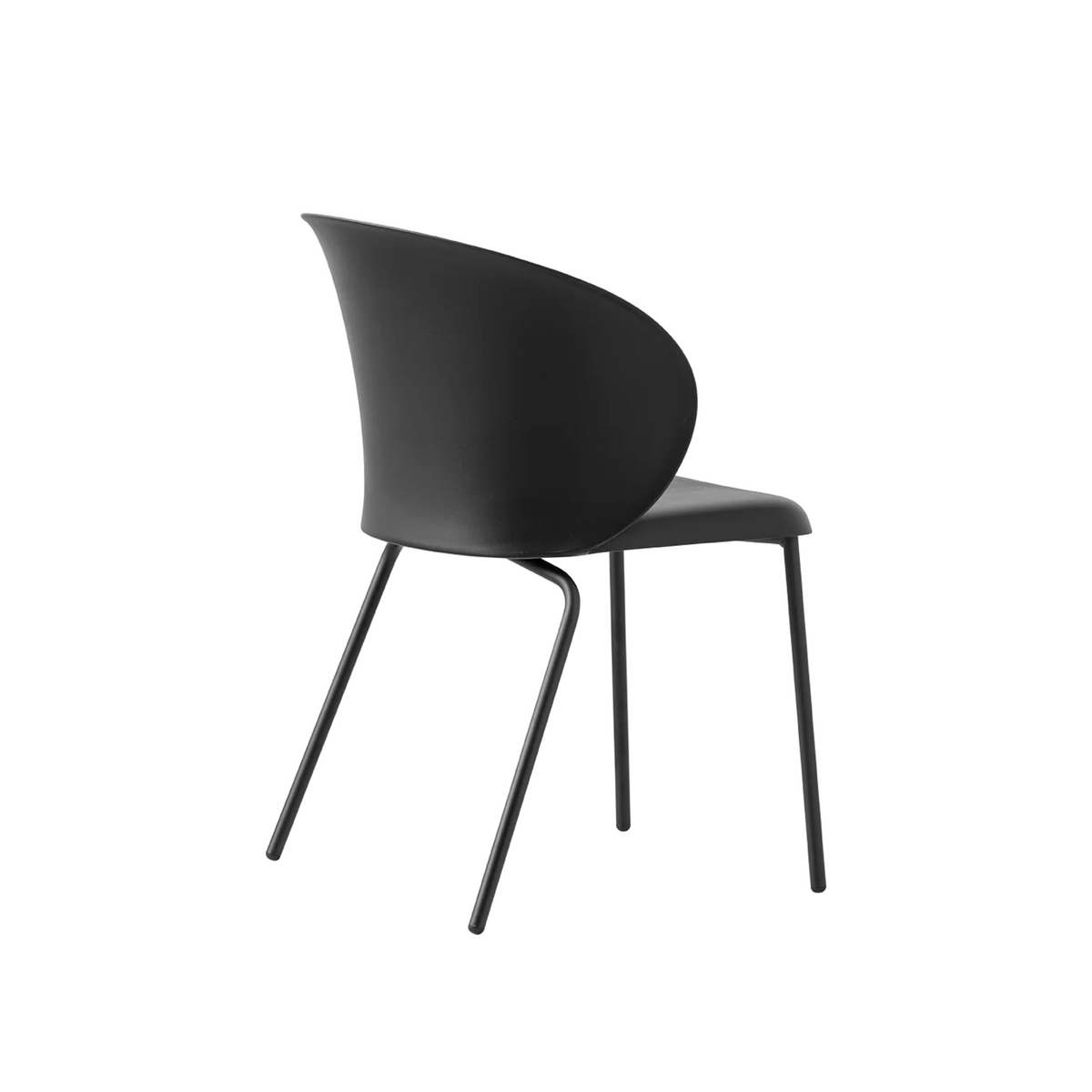 Set di sedie moderne "Tuka" in metallo e polipropilene impilabili cm 55x59 86h