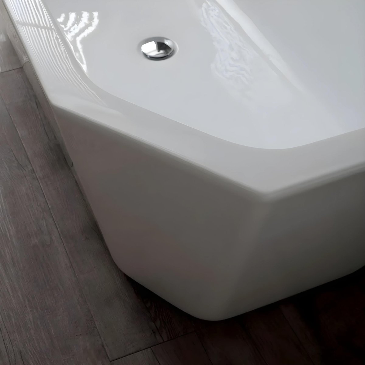 Vasca da bagno ottagonale autoportante "Beatrice" in acrilico bianco cm 161x74 56h - MondoViro