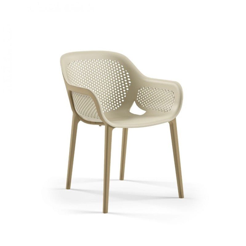 Set di sedie da pranzo "Atra" in polipropilene e fibra di vetro con braccioli cm 53x54 82,5h - MondoViro