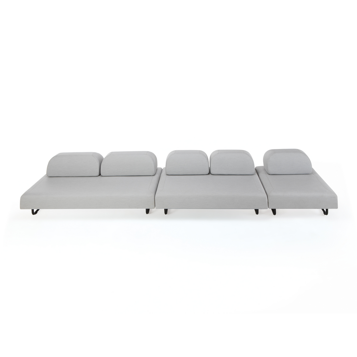 Modulo doppio divano imbottito "Santa Fe" in metallo da giardino cm 150x90 70h