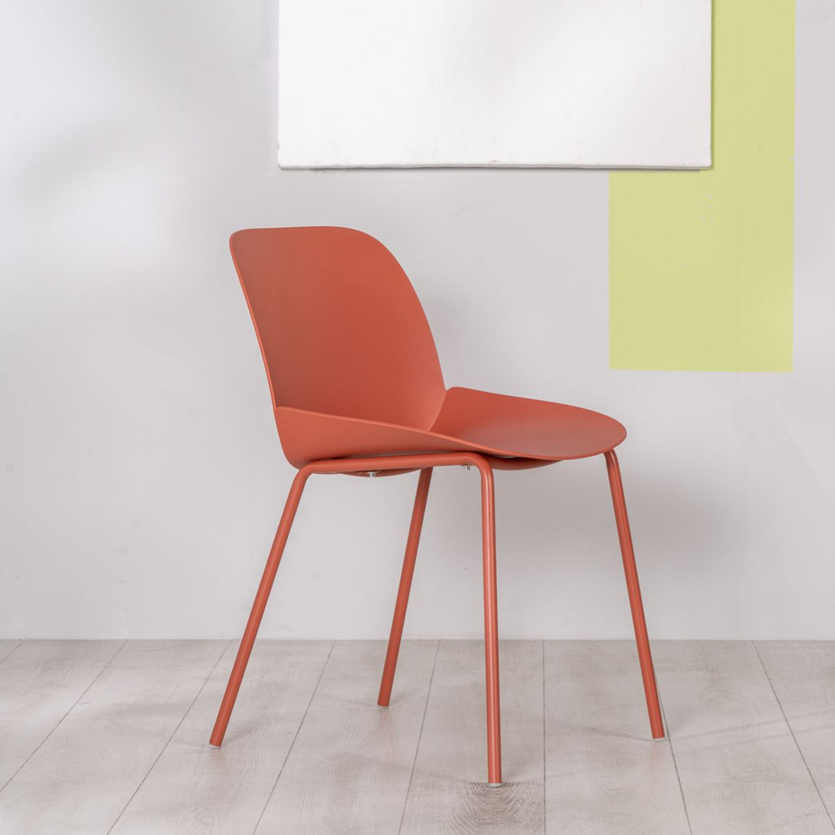 Set di sedie moderne in polipropilene "Azzurra" con struttura in metallo verniciato da soggiorno